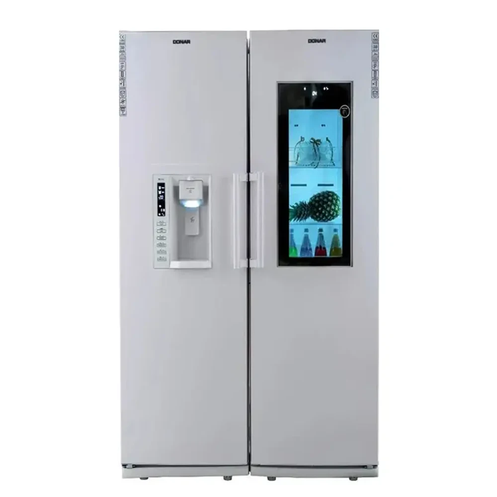 یخچال دوقلو با در شیشه ای سفید با یخساز اتومات D21-Glass Door