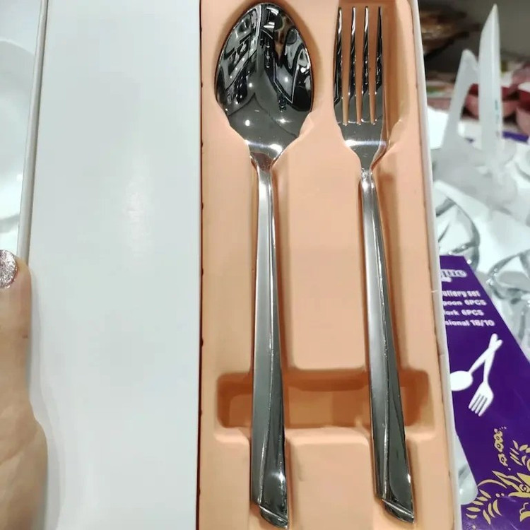 قاشق و چنگال یونیک استیل 12 پارچه مدل ناخنی- ۶ نفره